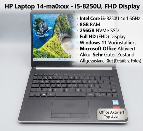 Laptop intel i5 8250u - hp, i5-8250u
